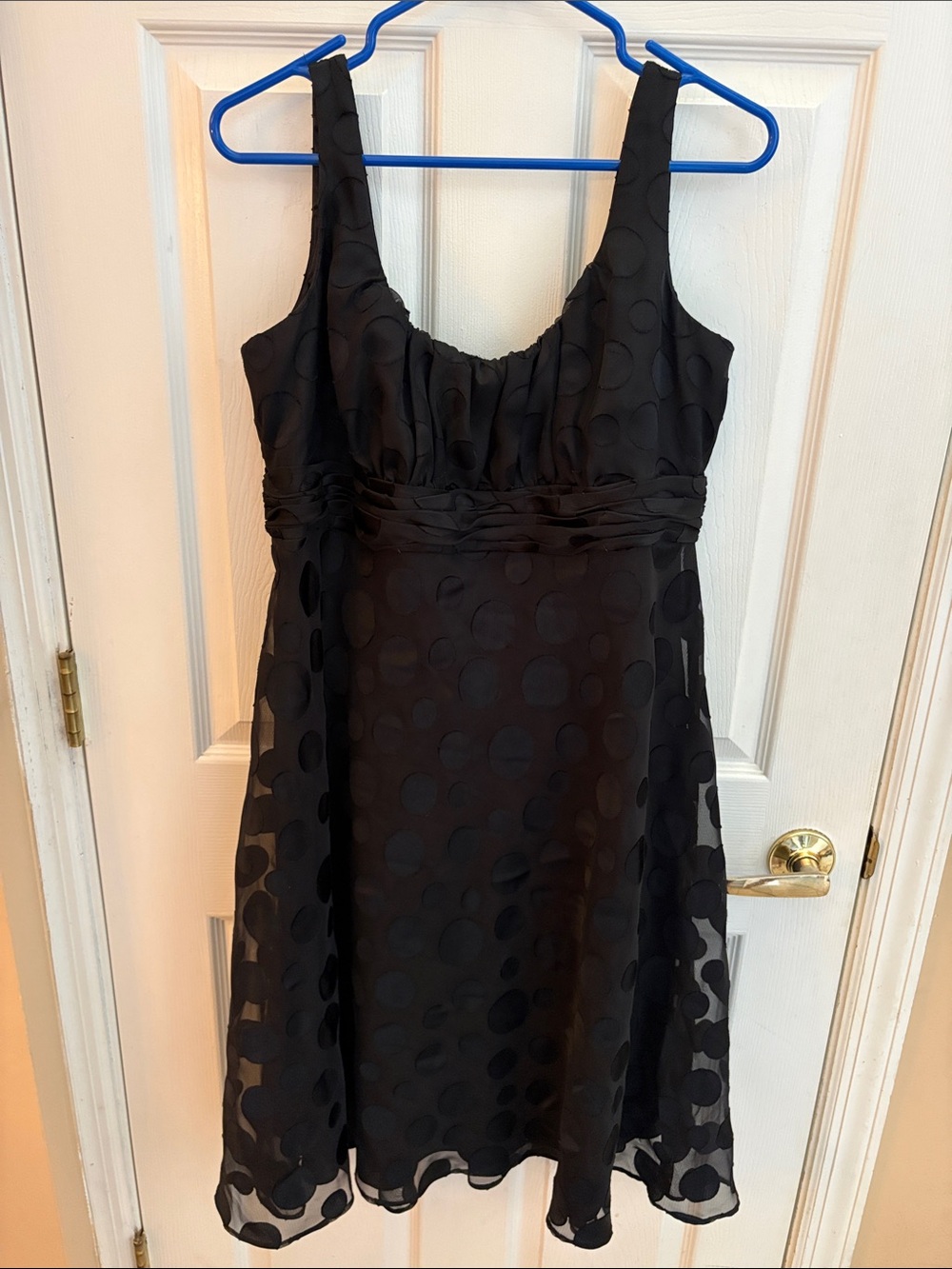 Evan Picone Black Polka Dot Empire-Waist Cocktail Dress size 16 - holiday dress